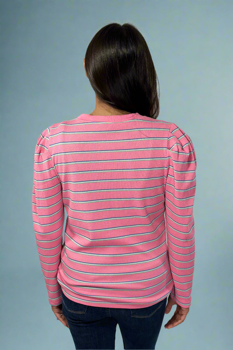 Stripe Textured Top - Rose