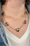 Heart Choker Necklace - Gold
