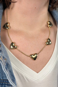 Heart Choker Necklace - Gold