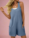 Solid Halter Neck Romper - Denim