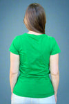 Women's Cotton V-Neck Tee - Green