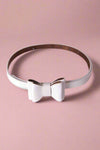 Retro Bow Belt - White