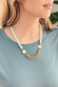 Pearls & Smiles Chain Necklace