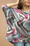 Oversized Swirl Dolman Top Charcoal