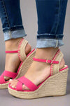 Lorita Cross Strap Wedge - Pink