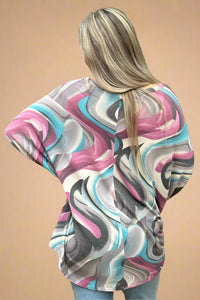 Oversized Swirl Dolman Top Charcoal