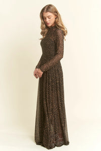 Animal Print Mesh Maxi - Black