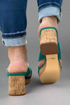 Chandra Crossed Platform Heel - Green
