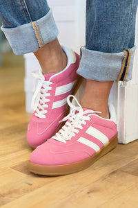Colorful Suede Sneakers - Fuchsia
