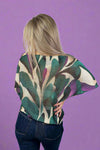 Abstract Round Printed Sweater - Green