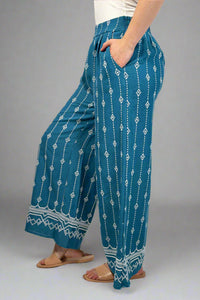 Embroidery Pants - Blue