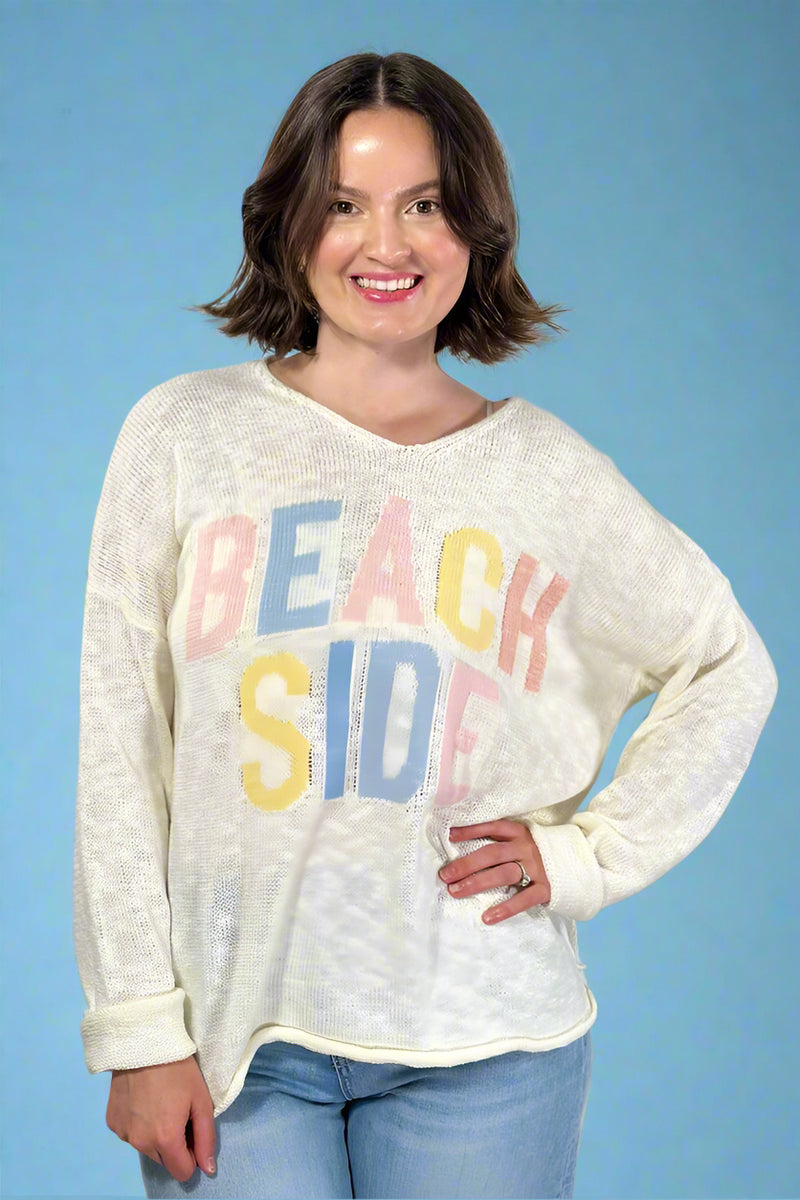 Beach Side Light Weight Sweater - White