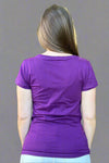 Women's Cotton V-Neck Tee - Purple