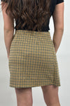 Dual Print Faux Wrap Skirt - Yellow