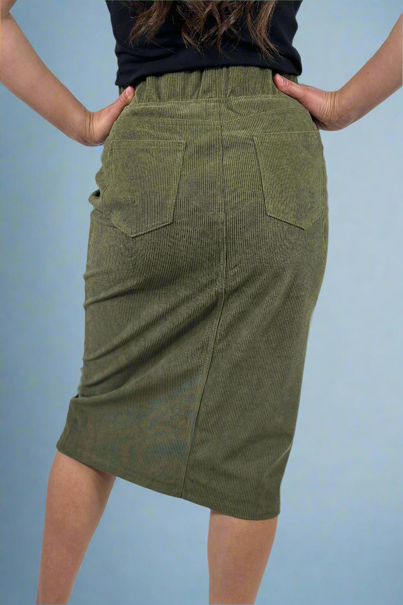 Corduroy Skirt Moss