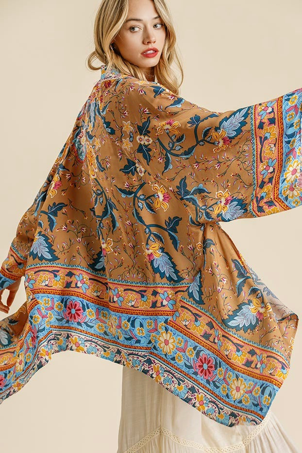 Flowy Summer Kimono Almond