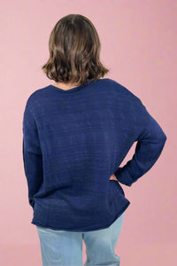 Beach Side Light Weight Sweater - Navy