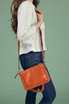 Judith Whipstitch Trim Shoulder Bag - Pumpkin