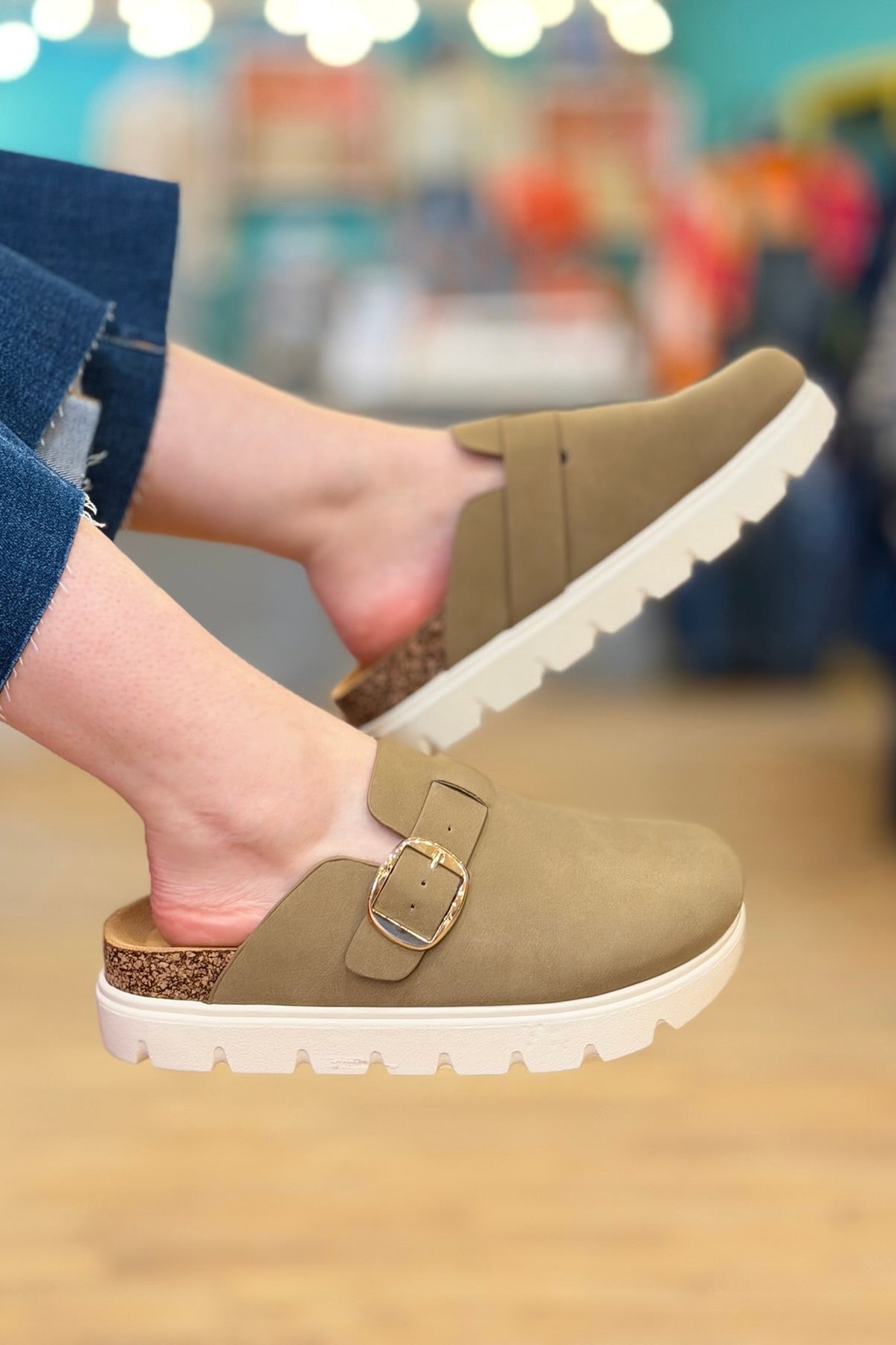 Chunky Lug Sole Clog - Dark Taupe