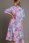 Midi Dress With Front Tie Lavender