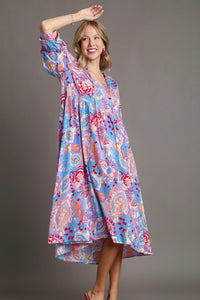 Midi Dress With Front Tie Lavender