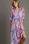 Midi Dress With Front Tie Lavender