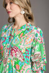 Midi Dress With Front Tie Green