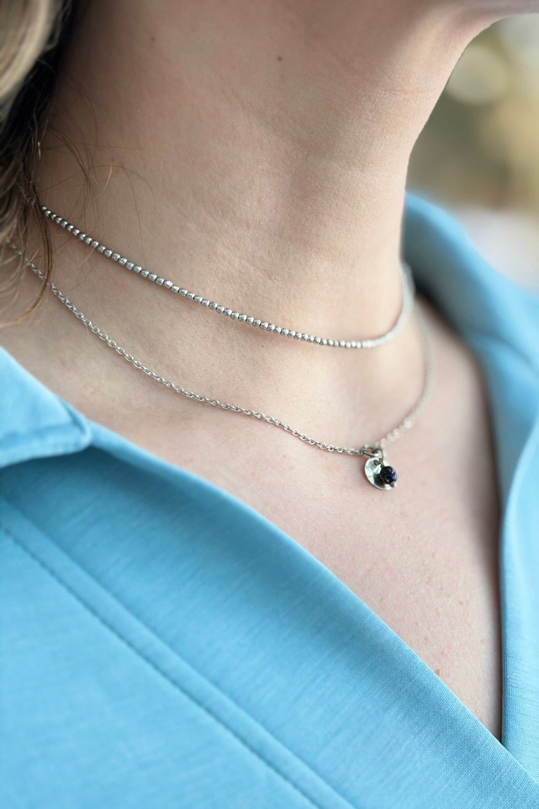 Talisman Layered Necklace Silver