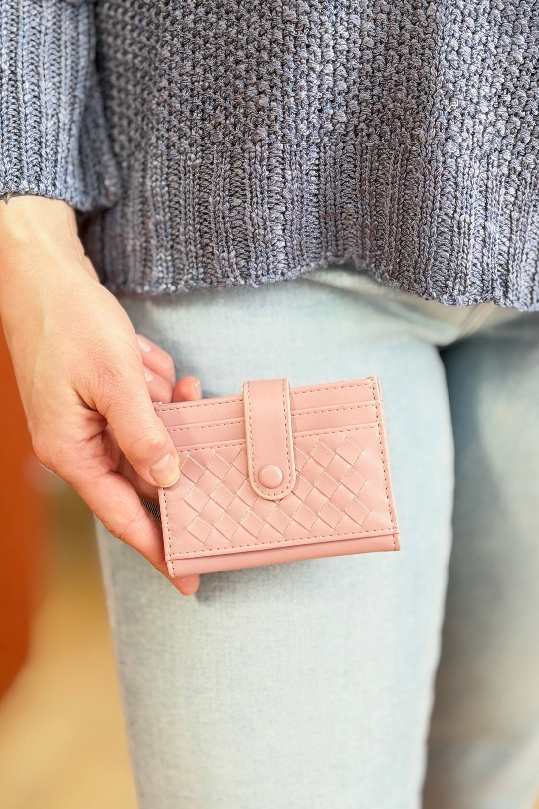 Lyla Woven Wallet - Pink