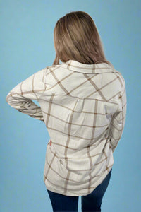 Beige & Brown Plaid Flannel