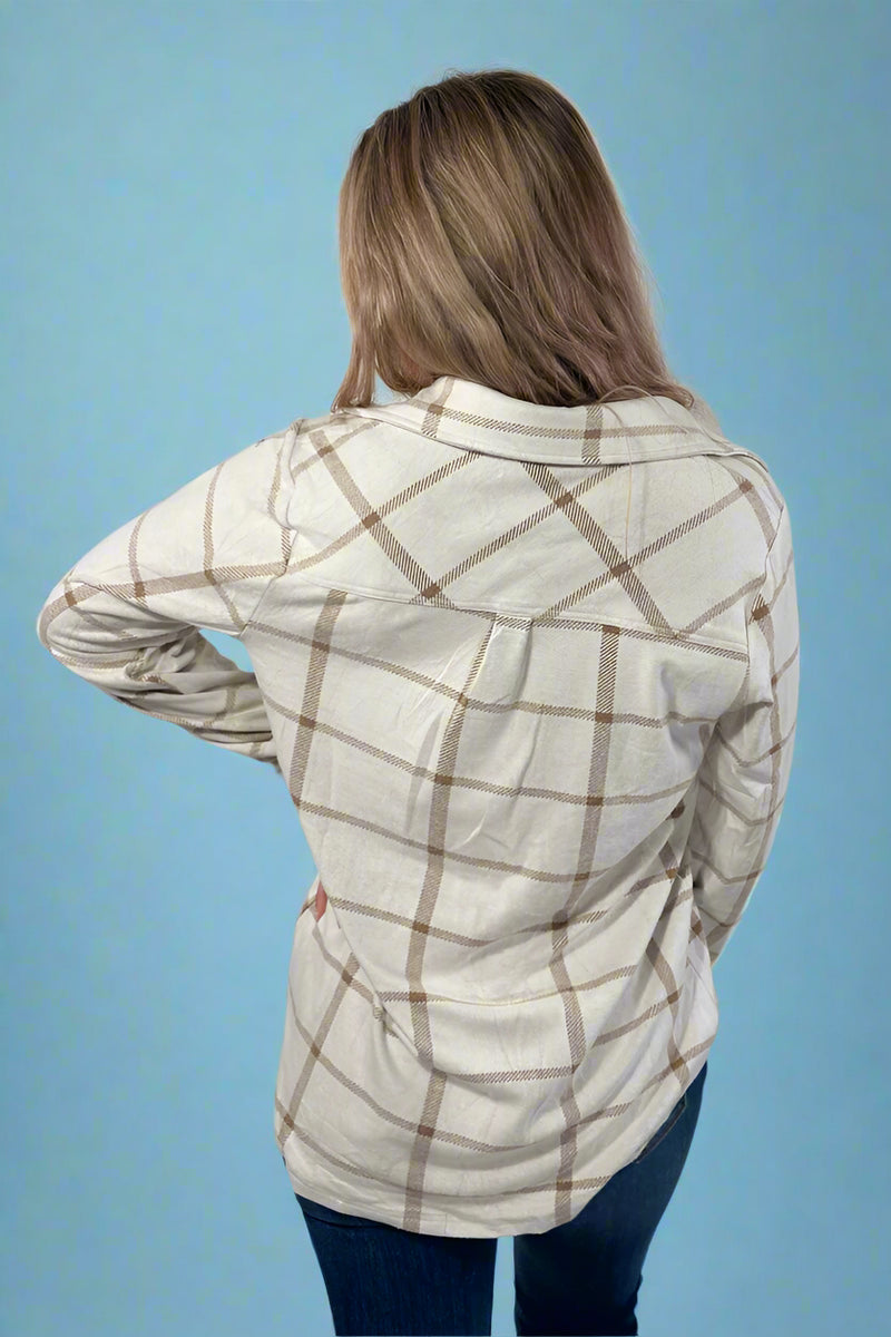 Beige & Brown Plaid Flannel