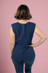 Striped Woven Vest - Navy
