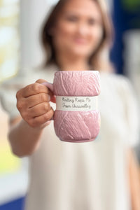 Knitting Mug 'Keeps Me From Unravelling'