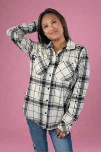 Black, Grey & Brown Plaid Flannel