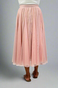 Tulle Midi Skirt - Dusty Pink