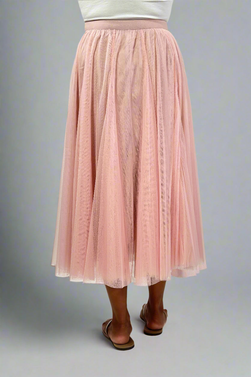 Tulle Midi Skirt - Dusty Pink