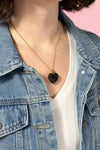 Heart Locket Photo Necklace - Galaxy