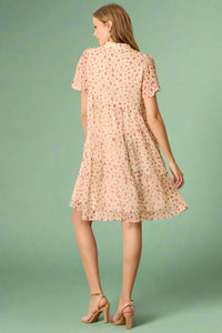 Printed Floral Dress - Cream
