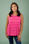 Striped Tank - Fuchsia