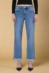 High Rise Cuffed Boyfriend Jeans - LV27