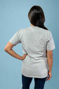 Duck Chicken Cow Graphic Tee - Grey