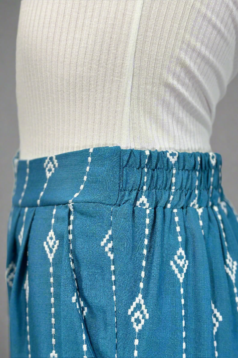 Embroidery Pants - Blue