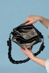 Judith Whipstitch Trim Shoulder Bag - Black