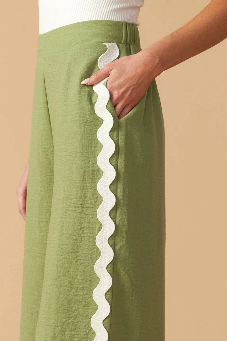 Solid Woven Pant - Sage