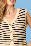 Striped Sweater Vest - Ivory