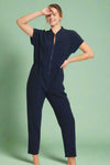Zip Down Utility Jumpsuit - Midnight