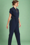 Zip Down Utility Jumpsuit - Midnight