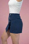 Striped Woven Skort Navy