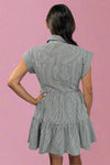 Tiered Shirt Dress - Black Seerscuker