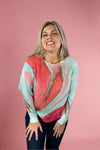 Tie-Dye Round Knit Long Sleeve - Aqua